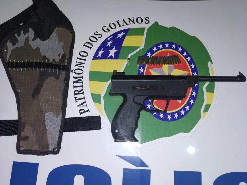  11º BPM prende autor por posse ilegal de arma de fogo e munição de uso permitido em Palmelo