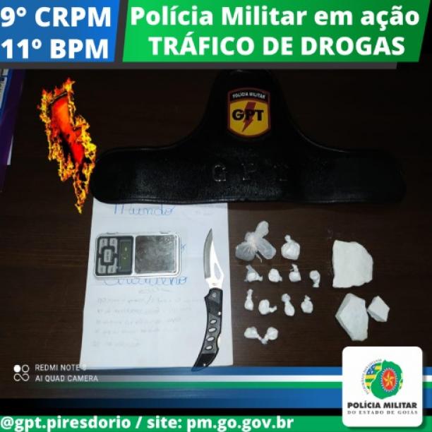 Mais um traficante é retirado das ruas de Pires do Rio pela PM